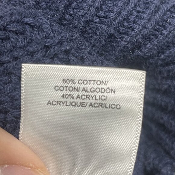 Lucky Brand Textured Varsity Knit Long Sleeves Button-up Cardigan Blue Size XS - Picture 3 of 5